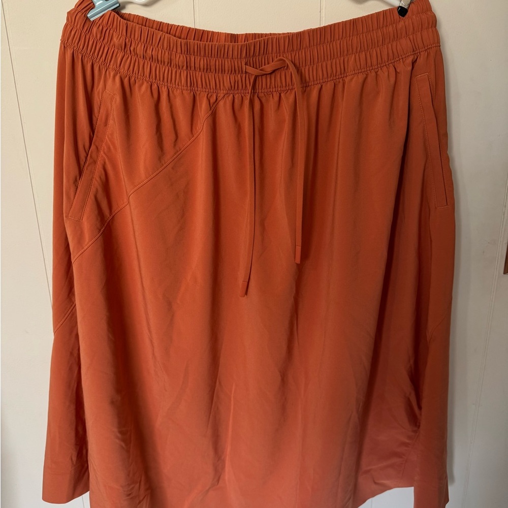 Women's Elastic-Waist Orange Skirt